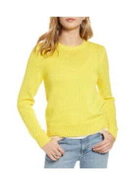 Treasure & Bond Bright Yellow Crewneck Waffle Knit Sweater